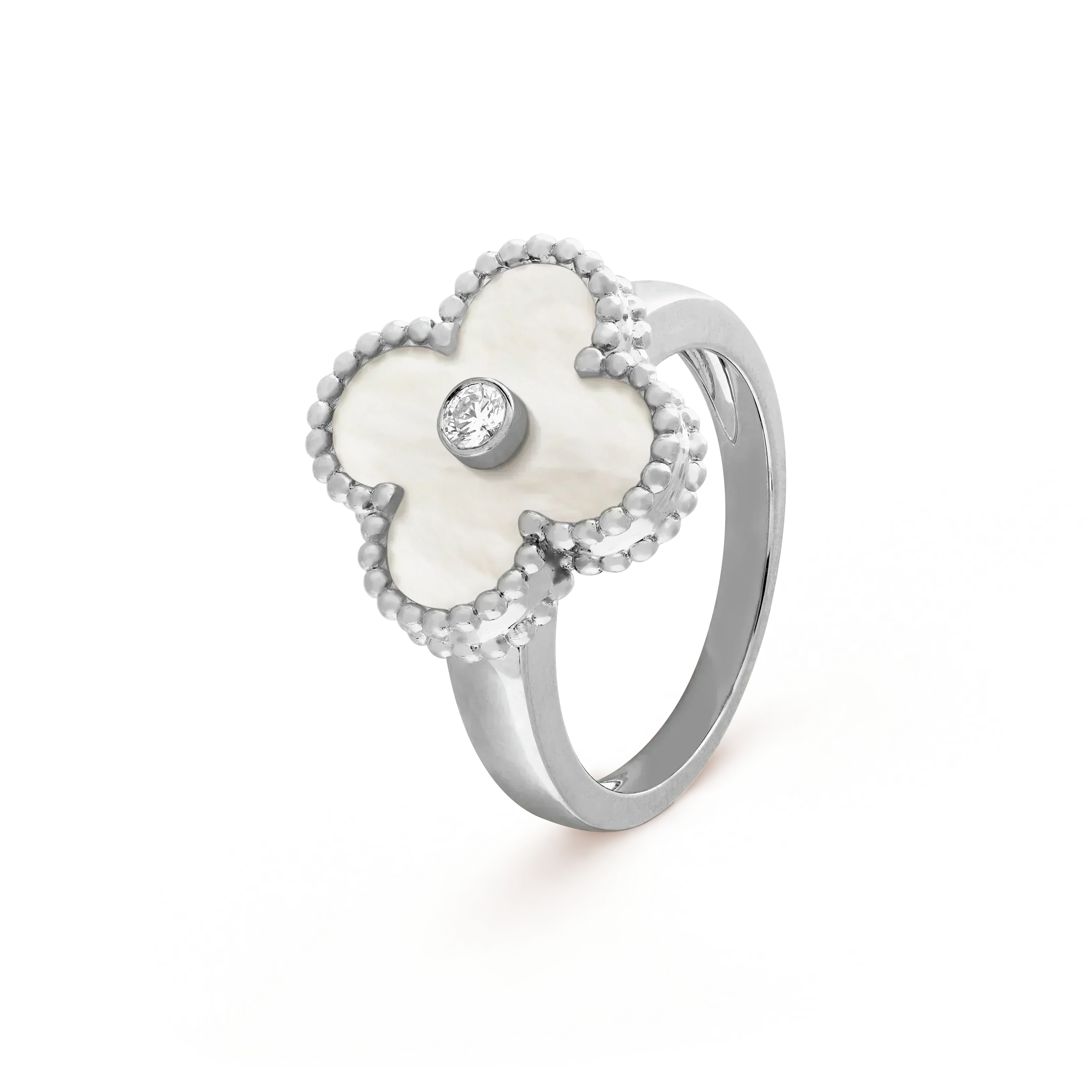 ¡®Jewelicorn¡¯CLOVER SILVER MOP DIAMOND RING