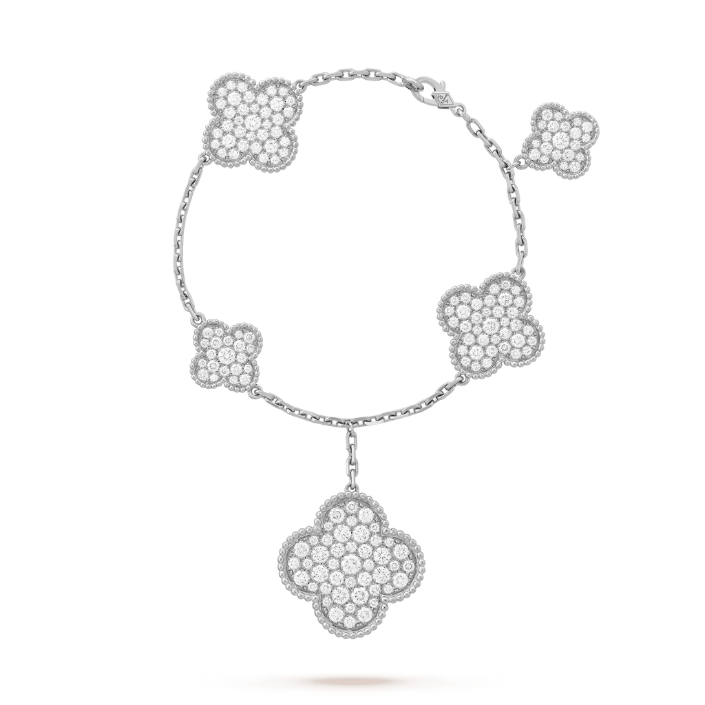 ¡®Jewelicorn¡¯CLOVER 6 MOTIFS SILVER DIAMOND BRACELET
