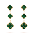 ¡®Jewelicorn¡¯CLOVER MALACHITE 3 MOTIFS GOLD