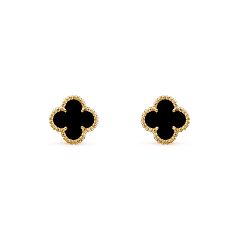 ¡®Jewelicorn¡¯CLOVER MINI 9.5MM BLACK MOP EARRINGS