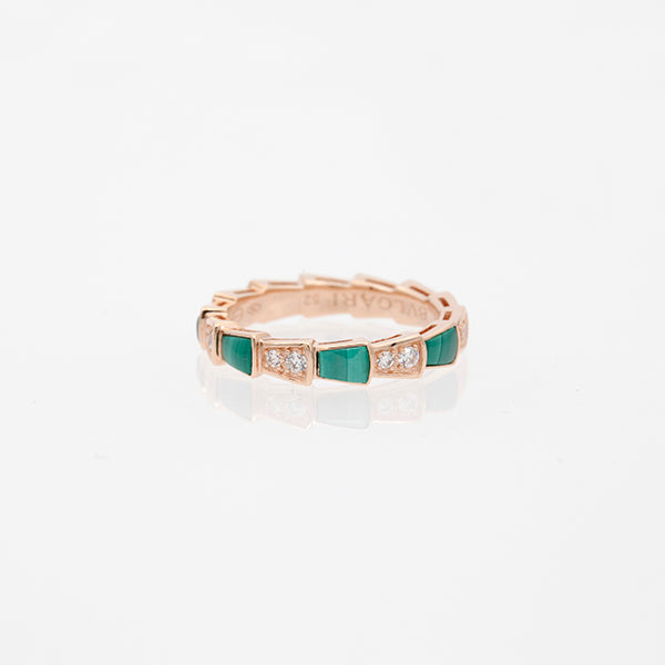 ¡®Jewelicorn¡¯SERPENTI RING PINK GOLD MALACHITE DIAMOND 3MM
