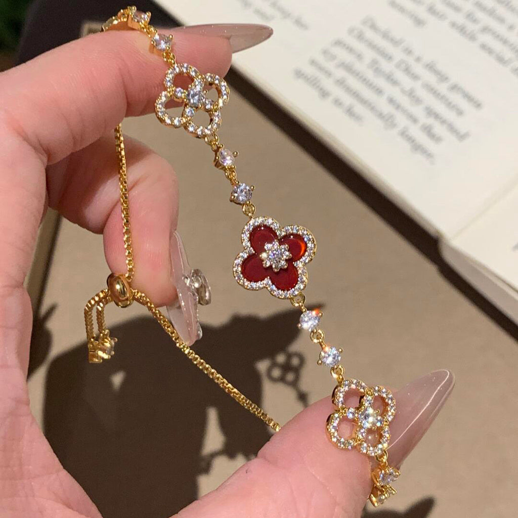 ¡®Jewelicorn¡¯CLOVER 5 MOTIF PINK BLUE RED WHITE BRACELET