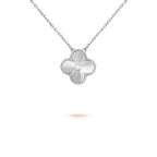 ¡®Jewelicorn¡¯CLOVER  15MM DIAMOND LASER NECKLACE SILVER