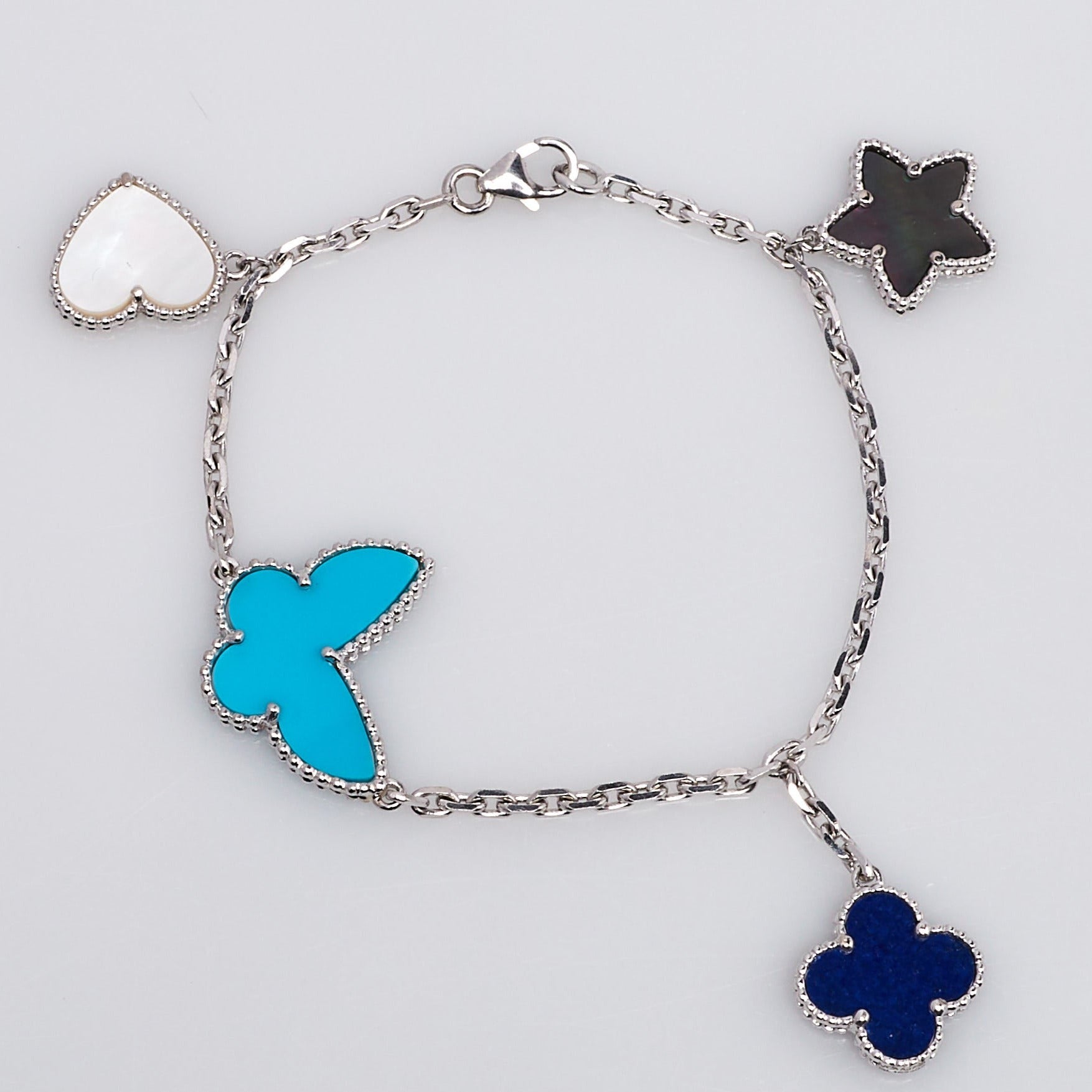 ¡®Jewelicorn¡¯LUCKY SPRING SILVER BRACELET 4 MOTIF