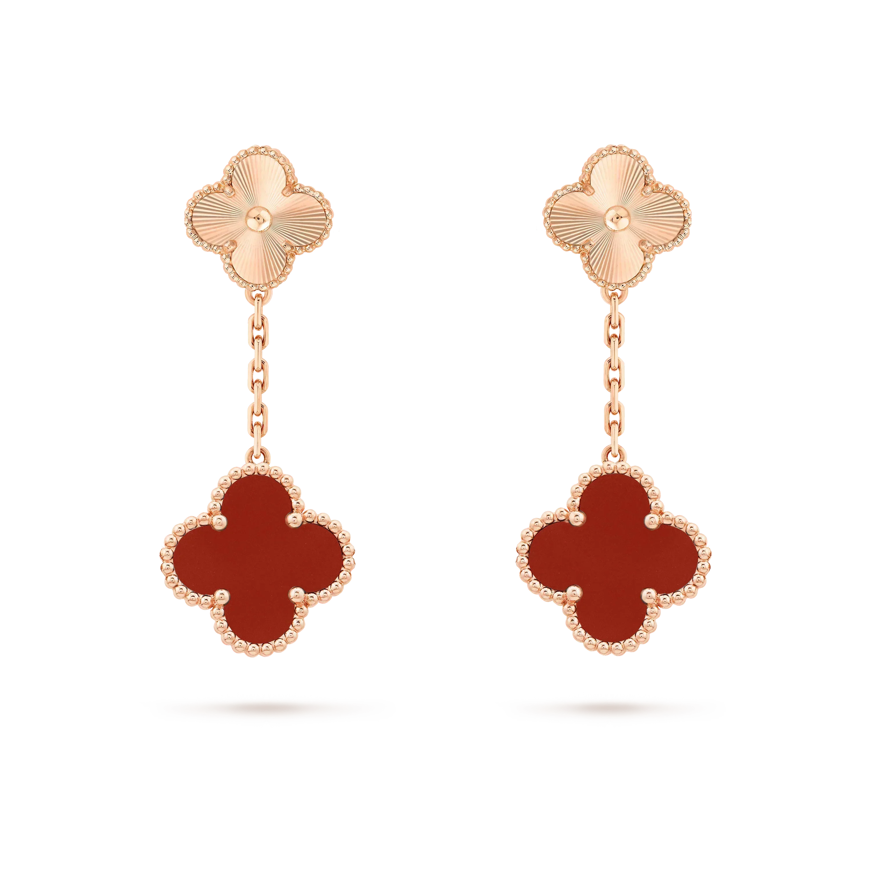 ¡®Jewelicorn¡¯CLOVER 2 MOTIF  LASER CARNELIAN EARRINGS