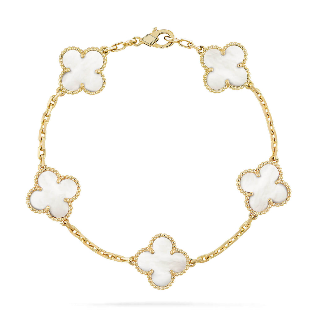 ¡®Jewelicorn¡¯CLOVER  5 MOTIF WHITE MOP BRACELET
