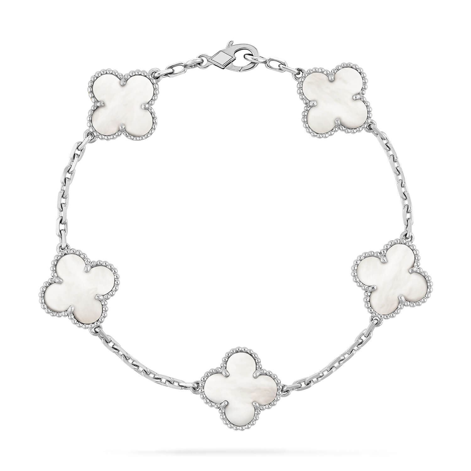 ¡®Jewelicorn¡¯CLOVER SILVER MOP 5 MOTIF BRACELET