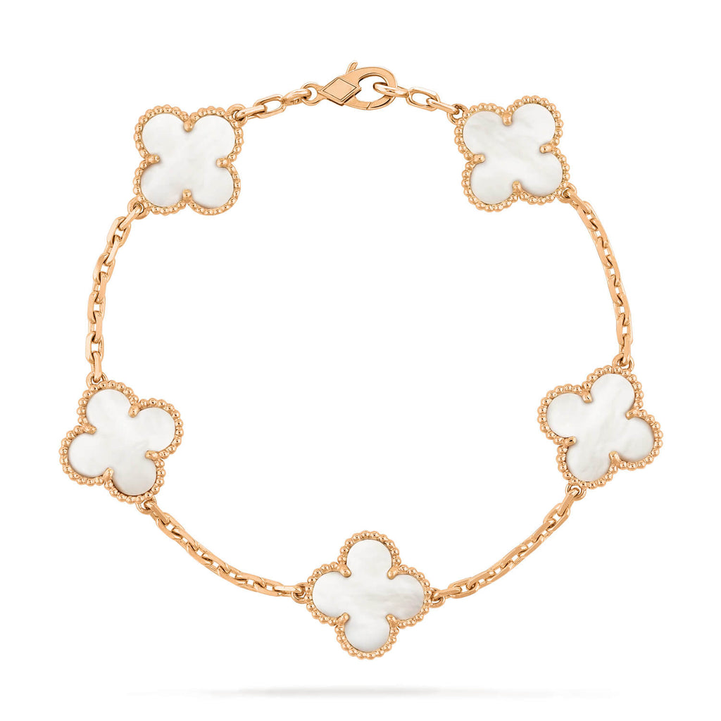 ¡®Jewelicorn¡¯CLOVER  5 MOTIF WHITE MOP BRACELET