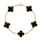 ¡®Jewelicorn¡¯CLOVER  5 MOTIFS BLACK ONYX BRACELET