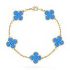 ¡®Jewelicorn¡¯CLOVER 5 MOTIFS BLUE AGATE BRACELET