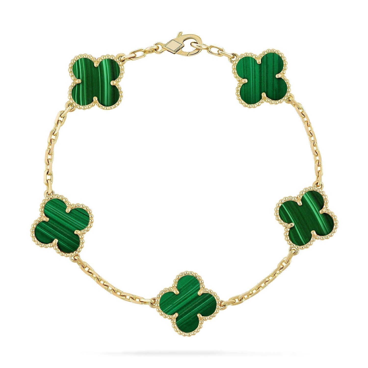 ¡®Jewelicorn¡¯CLOVER 5 MOTIFS MALACHITE BRACELET