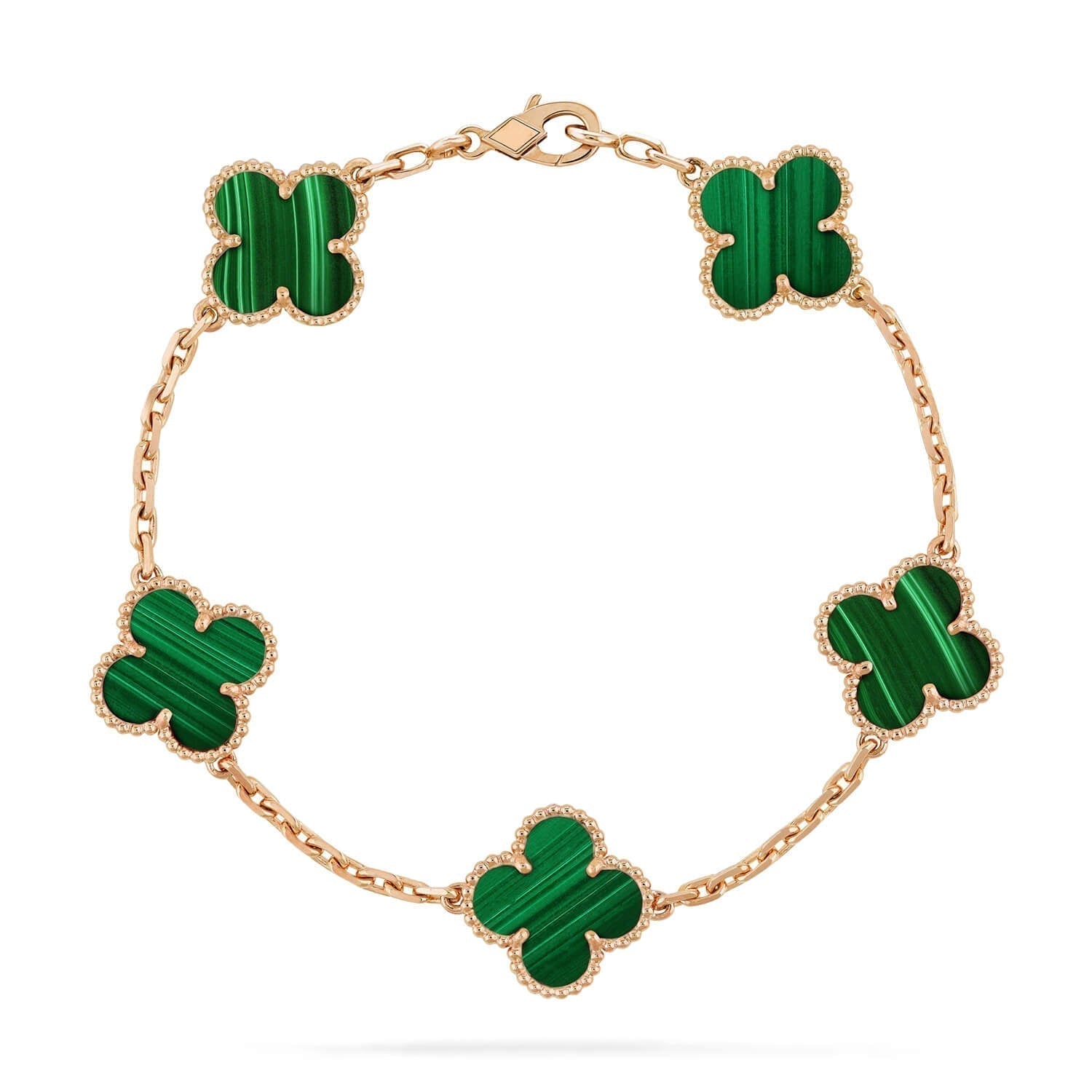 ¡®Jewelicorn¡¯CLOVER 5 MOTIFS MALACHITE BRACELET