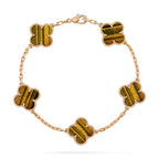 ¡®Jewelicorn¡¯CLOVER  5 MOTIFS TIGER EYE BRACELET