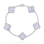 ¡®Jewelicorn¡¯CLOVER  5 MOTIF PURPLE CHALCEDONY BRACELET SILVER