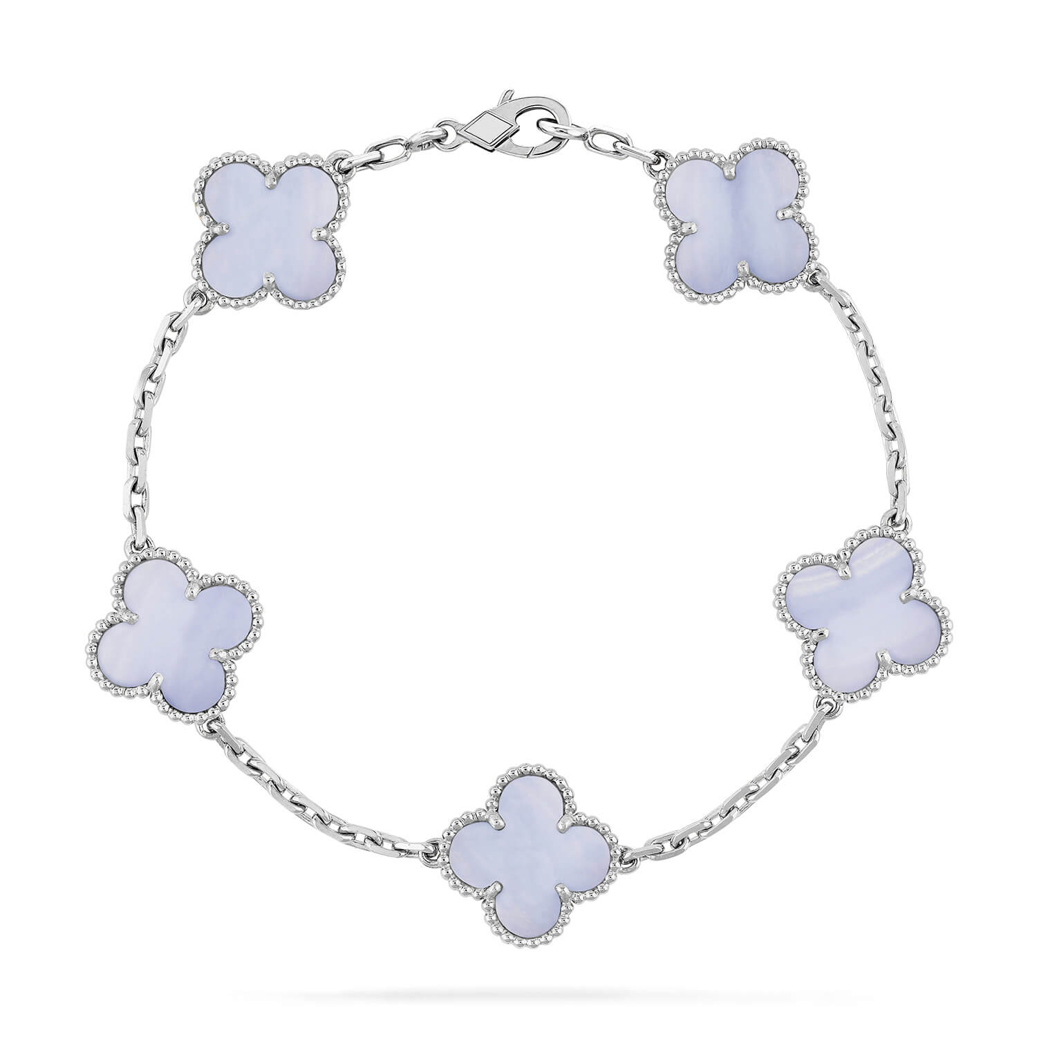 ¡®Jewelicorn¡¯CLOVER  5 MOTIF PURPLE CHALCEDONY BRACELET SILVER