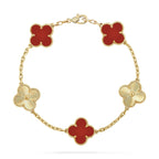 ¡®Jewelicorn¡¯CLOVER  5 MOTIFS CARNELIAN GOLD BRACELET