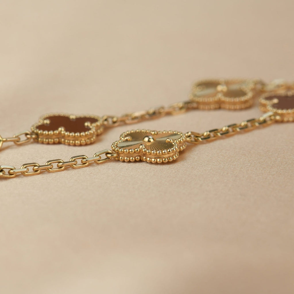 ¡®Jewelicorn¡¯CLOVER  5 MOTIFS CARNELIAN GOLD BRACELET