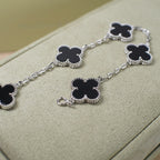 ¡®Jewelicorn¡¯CLOVER 5 MOTIF ONYXS  BRACELET SILVER