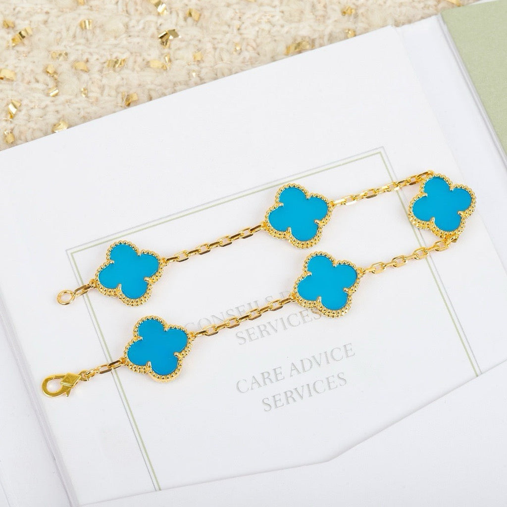 ¡®Jewelicorn¡¯CLOVER 5 MOTIFS TURQUOISE BRACELET