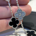 ¡®Jewelicorn¡¯CLOVER 5 MOTIF ONYXS DIAMOND BRACELET SILVER
