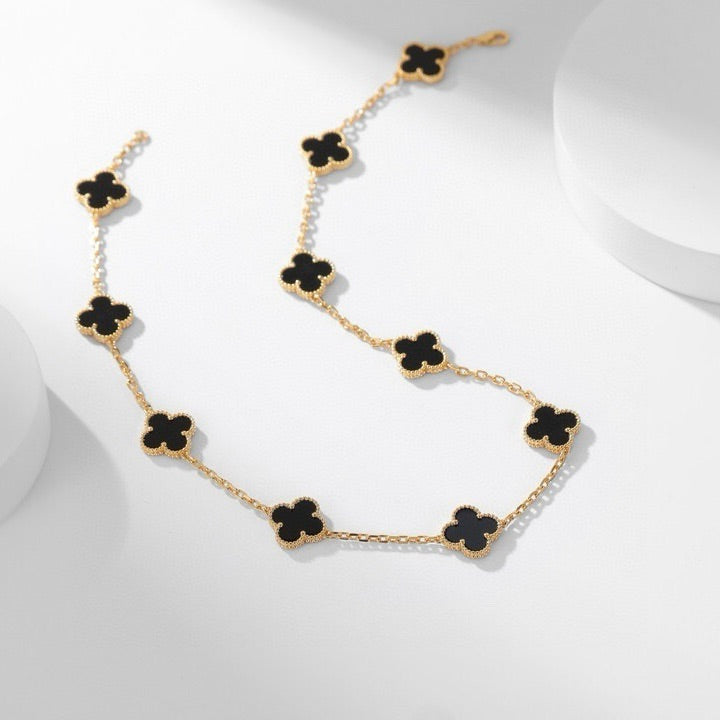 ¡®Jewelicorn¡¯CLOVER 10 MOTIFS ONYX NECKLACE