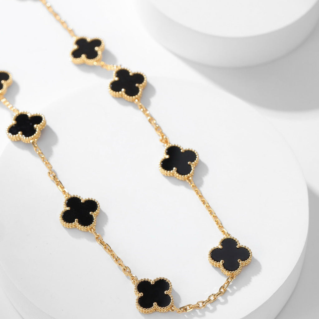 ¡®Jewelicorn¡¯CLOVER 10 MOTIFS ONYX NECKLACE