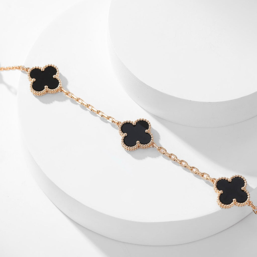 ¡®Jewelicorn¡¯CLOVER 10 MOTIFS ONYX NECKLACE