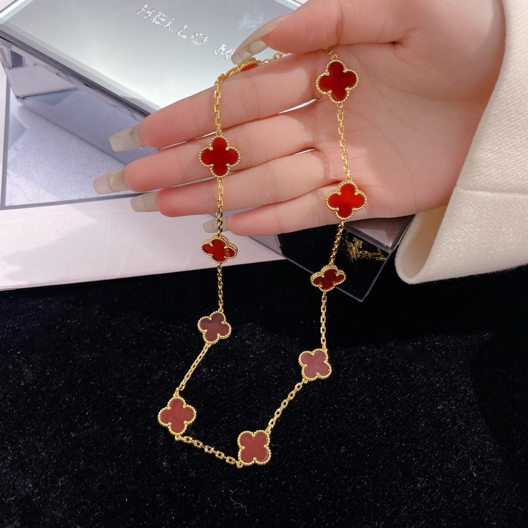 ¡®Jewelicorn¡¯CLOVER 10 MOTIFS CARNELIAN NECKLACE