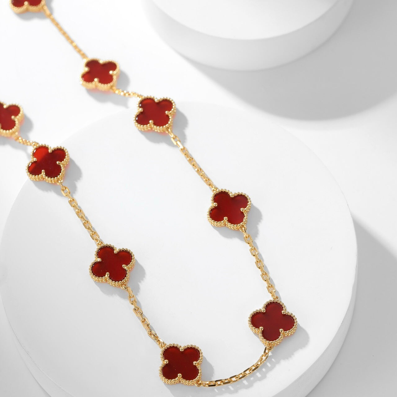 ¡®Jewelicorn¡¯CLOVER 10 MOTIFS CARNELIAN NECKLACE