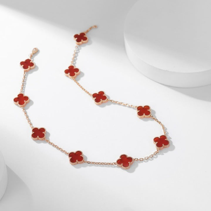 ¡®Jewelicorn¡¯CLOVER 10 MOTIFS CARNELIAN NECKLACE