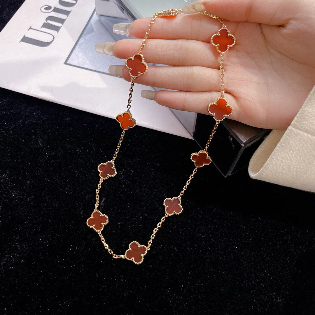 ¡®Jewelicorn¡¯CLOVER 10 MOTIFS CARNELIAN NECKLACE