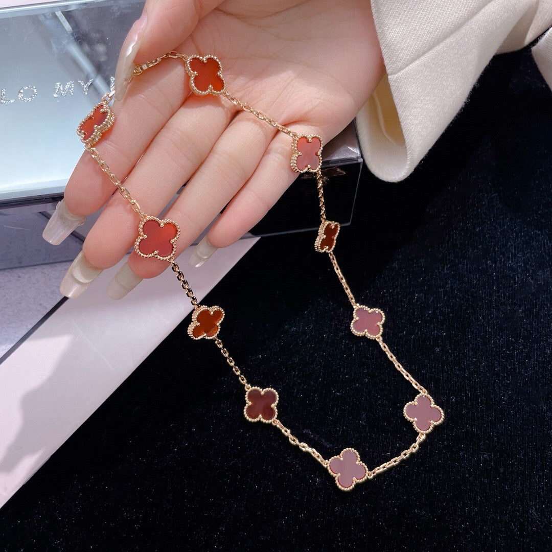 ¡®Jewelicorn¡¯CLOVER 10 MOTIFS CARNELIAN NECKLACE