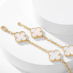 ¡®Jewelicorn¡¯CLOVER 10 MOTIFS WHITE MOTHER OF PEARL NECKLACE