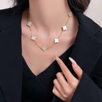 ¡®Jewelicorn¡¯CLOVER 10 MOTIFS WHITE MOTHER OF PEARL NECKLACE