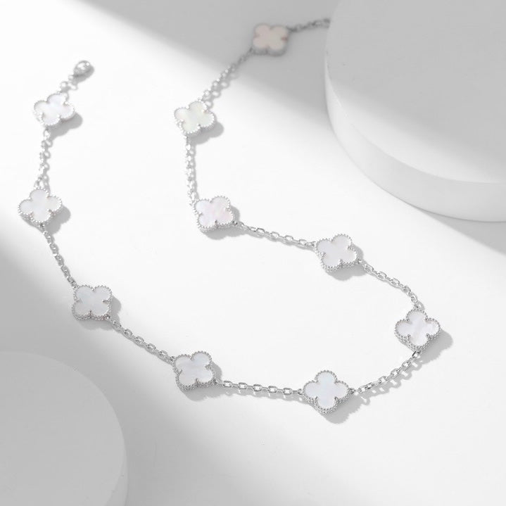 ¡®Jewelicorn¡¯CLOVER 10 MOTIFS WHITE MOTHER OF PEARL NECKLACE