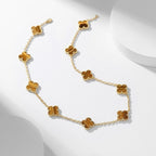 ¡®Jewelicorn¡¯CLOVER 10 MOTIFS TIGER EYE NECKLACE