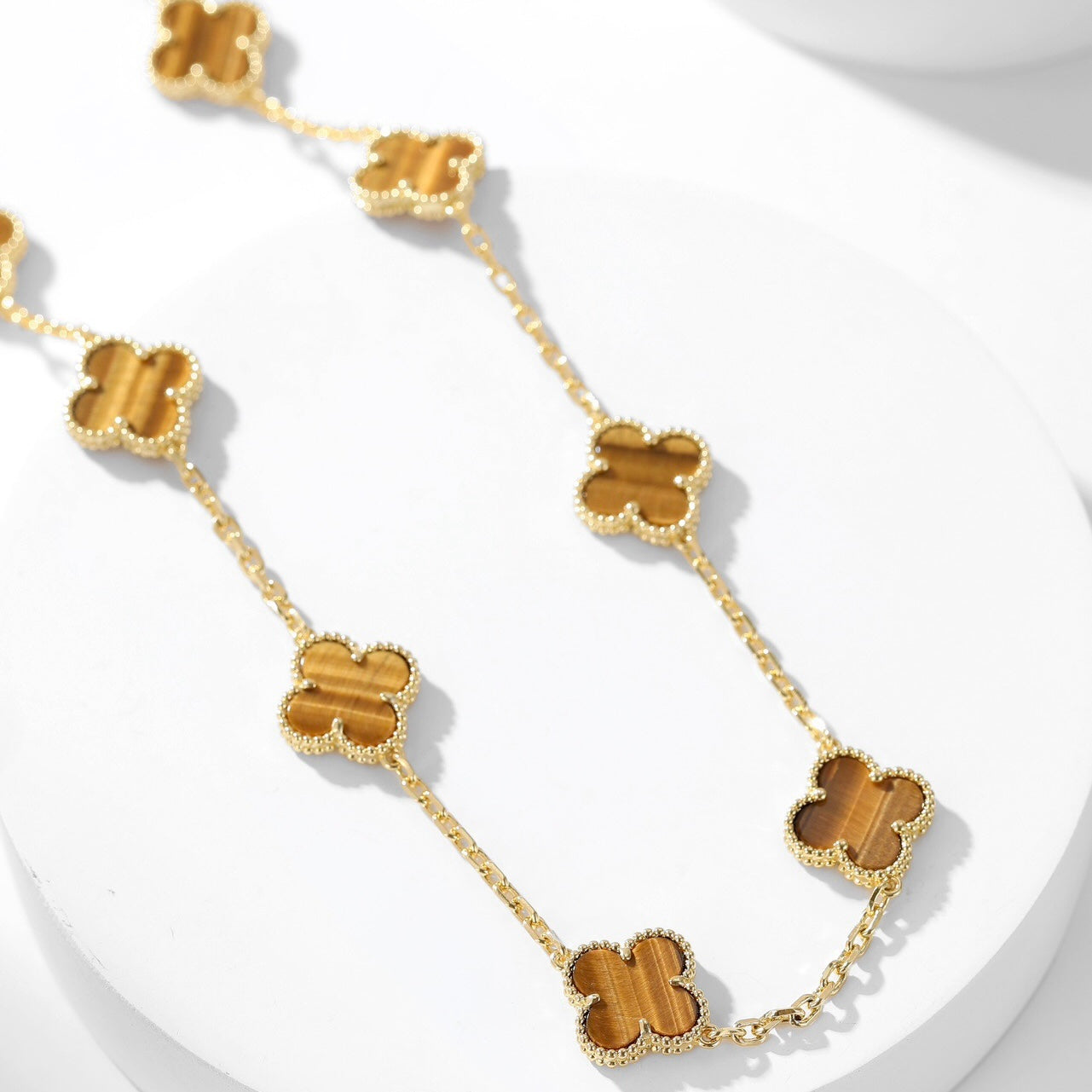 ¡®Jewelicorn¡¯CLOVER 10 MOTIFS TIGER EYE NECKLACE