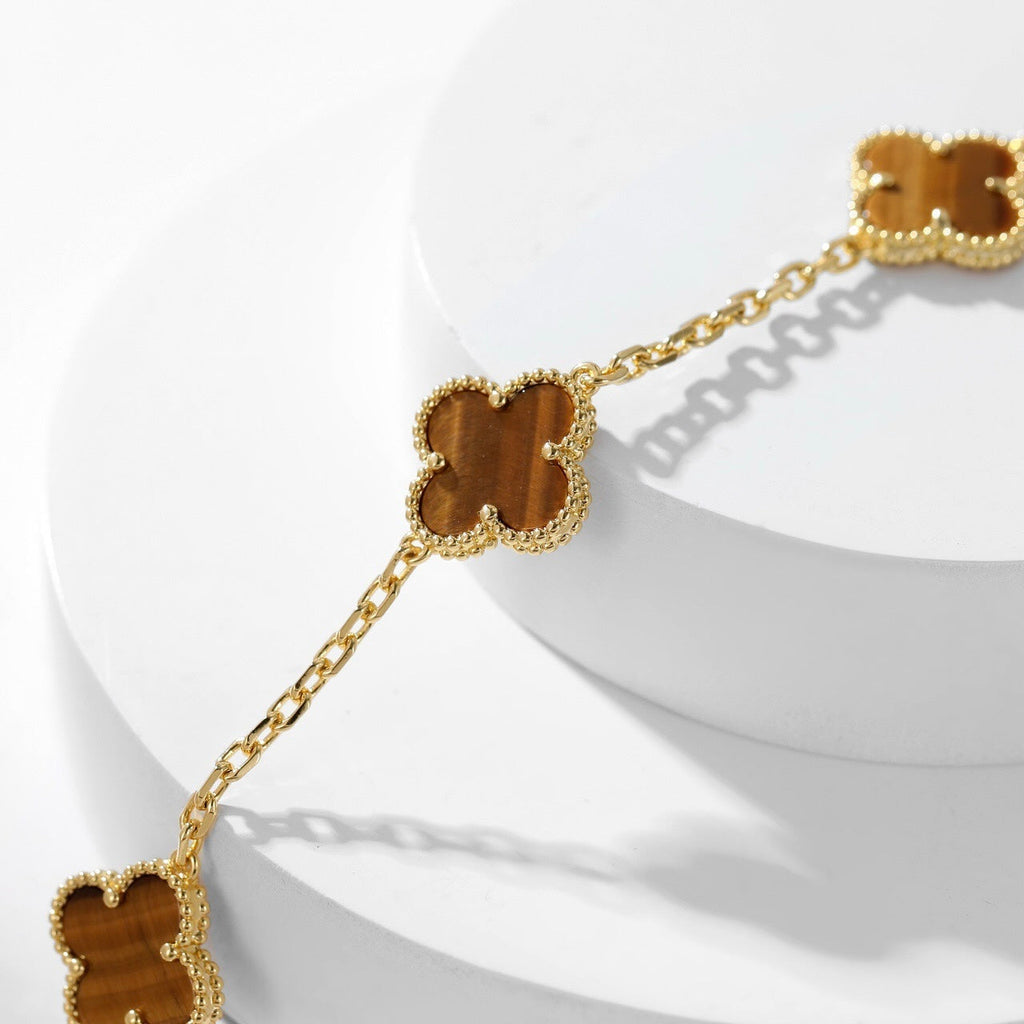 ¡®Jewelicorn¡¯CLOVER 10 MOTIFS TIGER EYE NECKLACE