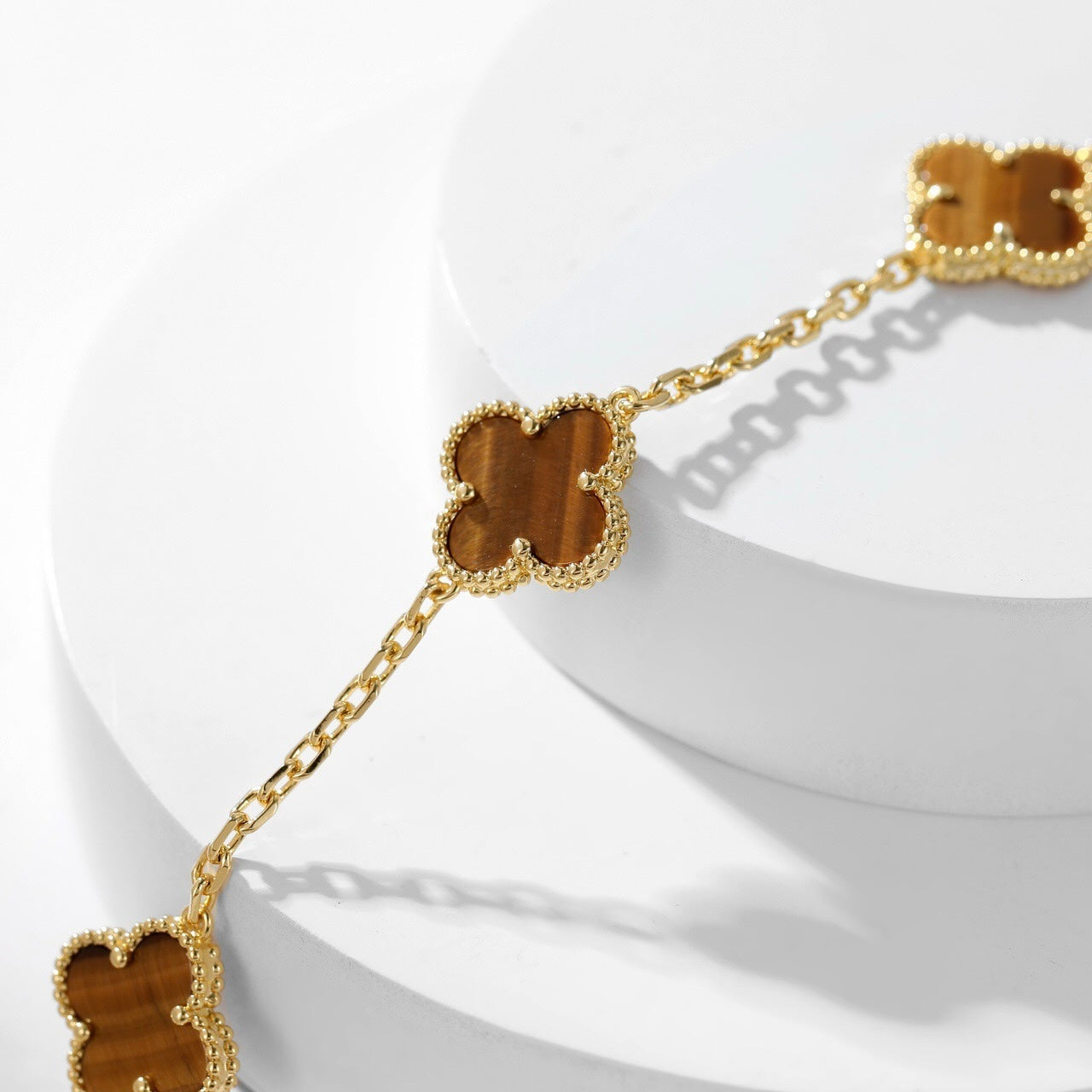 ¡®Jewelicorn¡¯CLOVER 10 MOTIFS TIGER EYE NECKLACE