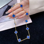 ¡®Jewelicorn¡¯CLOVER 10 MOTIFS BLUE AGATE NECKLACE