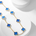 ¡®Jewelicorn¡¯CLOVER 10 MOTIFS BLUE AGATE NECKLACE