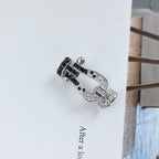 ¡®Jewelicorn¡¯FORCE LARGE HORSESHOE BLACK WHITE DIAMOND BRACELET SILVER