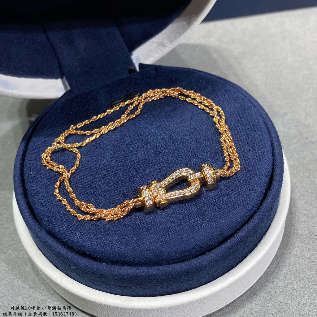 ¡®Jewelicorn¡¯FORCE SMALL HORSESHOE  DIAMOND CHAIN ROPE BRACELET