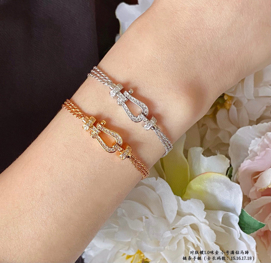 ¡®Jewelicorn¡¯FORCE SMALL HORSESHOE  DIAMOND CHAIN ROPE BRACELET