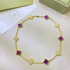 ¡®Jewelicorn¡¯CLOVER 10 MOTIFS  PURPLE VIOLET DIAMOND NECKLACE