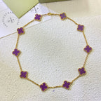 ¡®Jewelicorn¡¯CLOVER 10 MOTIFS  PURPLE VIOLET  NECKLACE