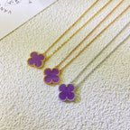 ¡®Jewelicorn¡¯CLOVER 15MM  PURPLE VIOLET NECKLACE