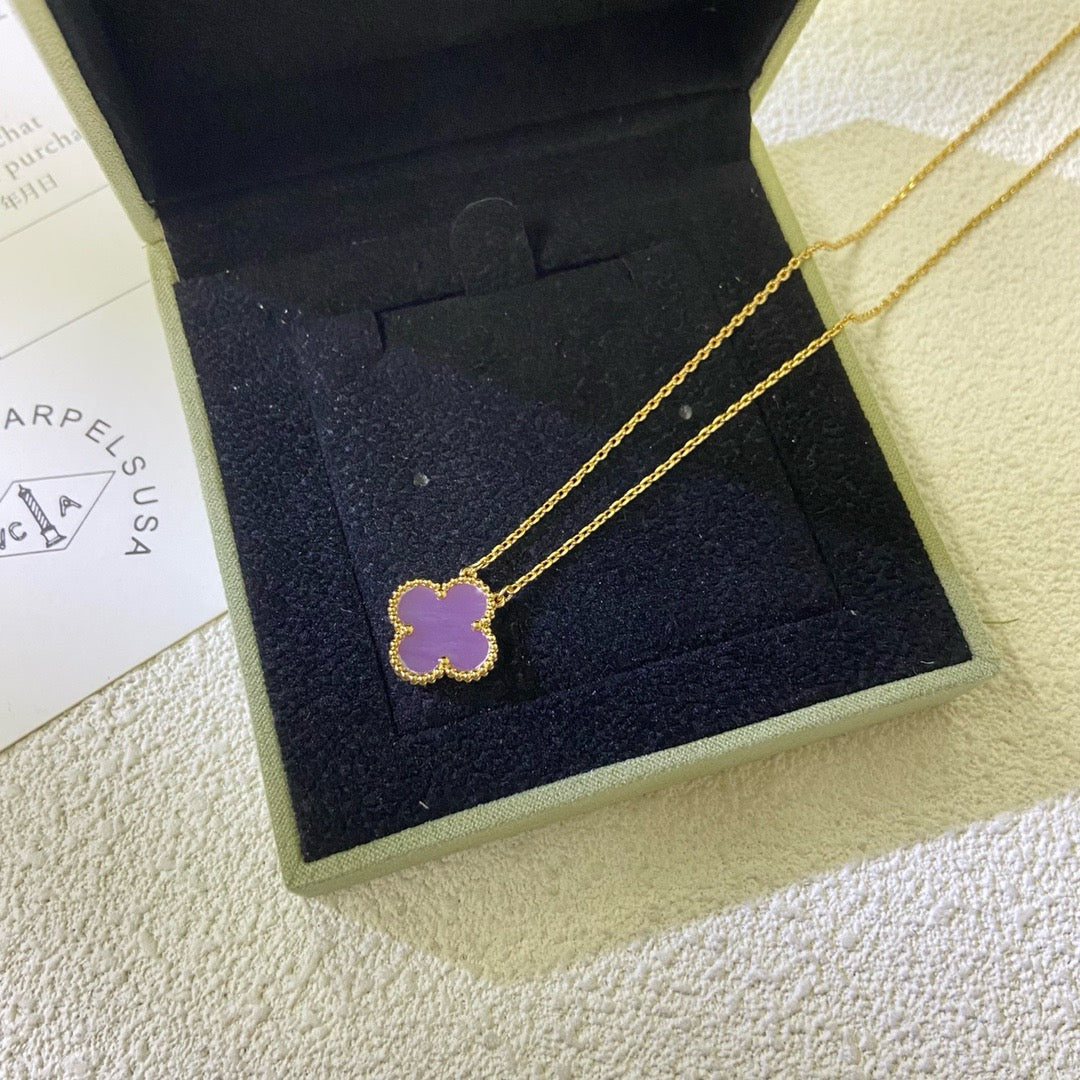 ¡®Jewelicorn¡¯CLOVER 15MM  PURPLE VIOLET NECKLACE