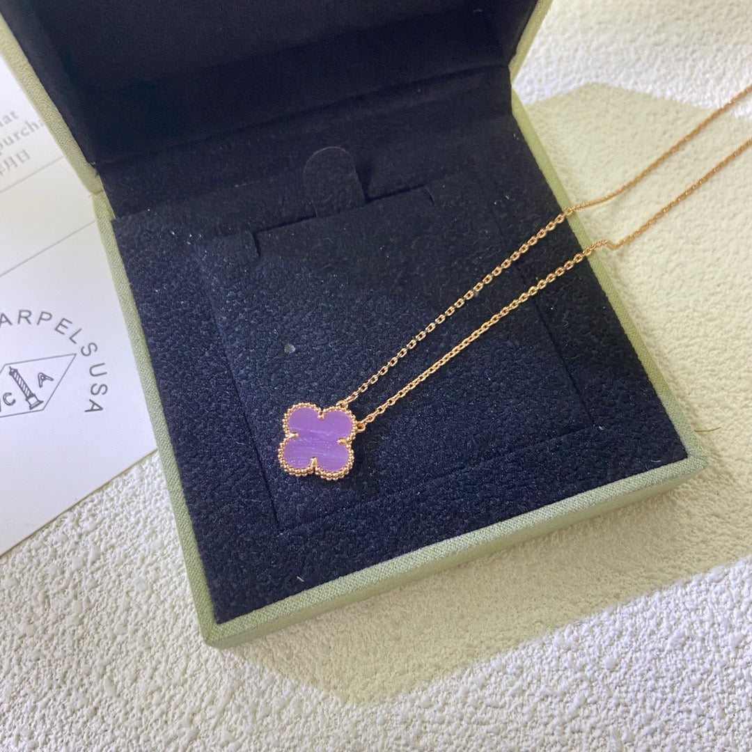 ¡®Jewelicorn¡¯CLOVER 15MM  PURPLE VIOLET NECKLACE