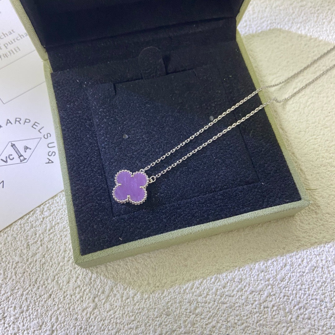 ¡®Jewelicorn¡¯CLOVER 15MM  PURPLE VIOLET NECKLACE
